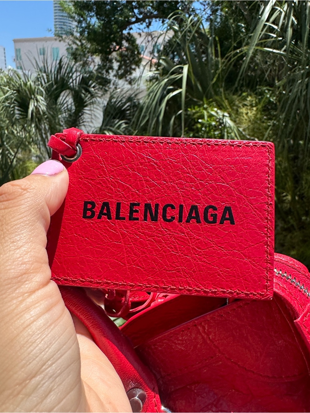 Balenciaga City Bag Red Leather Silver Hardware w/strap & mirror + COA - Picture 11 of 13